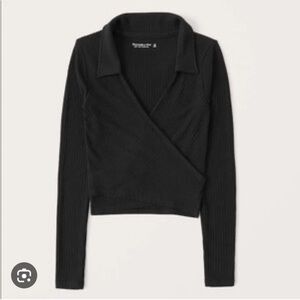 NWT Abercrombie Polo Wrap Ribbed Top